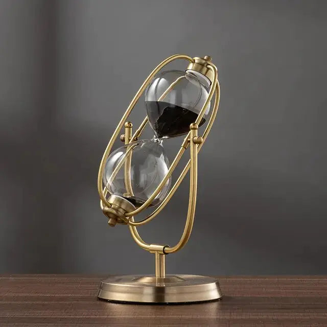360° Rotating Sand Hourglass – Premium Metal Desktop Decor