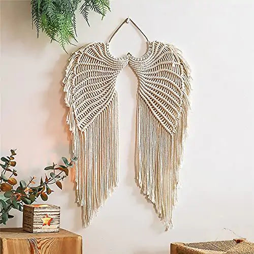 Angel Wings Woven Wall Hanging – Boho-Inspired Home Decor