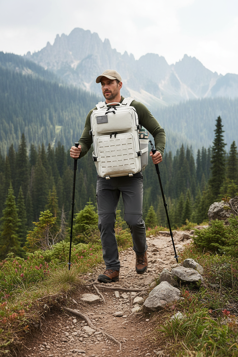 Tactical Backpack Male Hiking Lifestyle