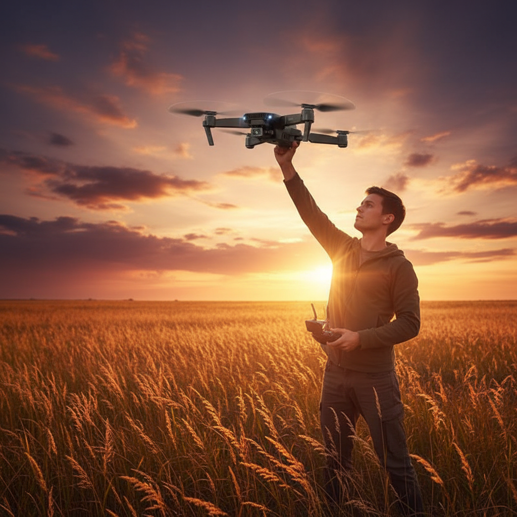 Drone Launch Sunset