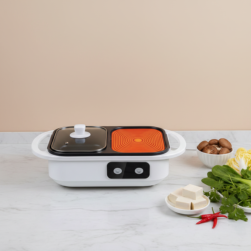 Electric Cooker with Ingredients