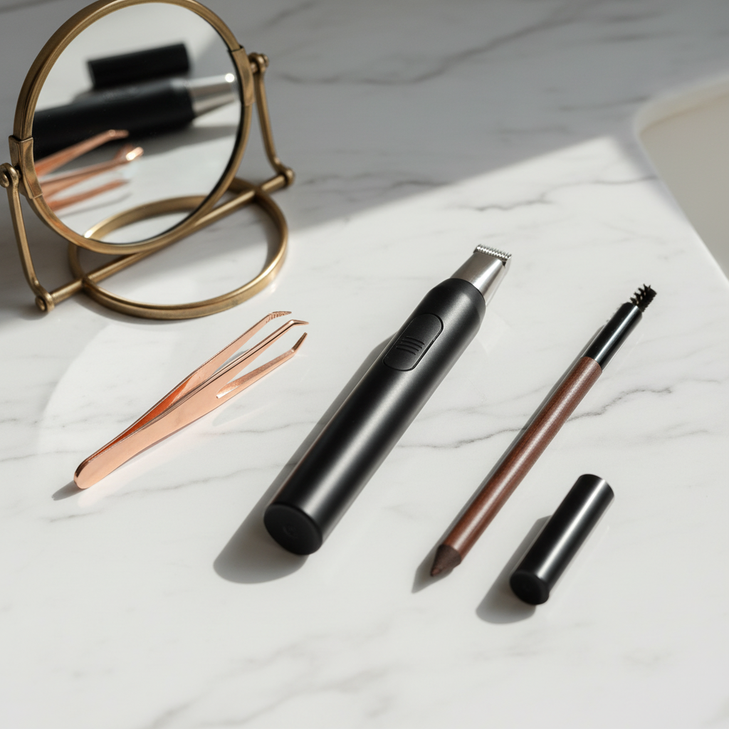 Eyebrow Trimmer Flat Lay