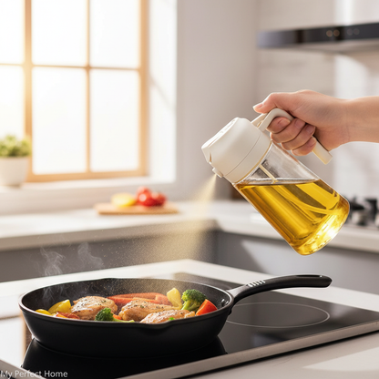 Oil Bottle In Use
